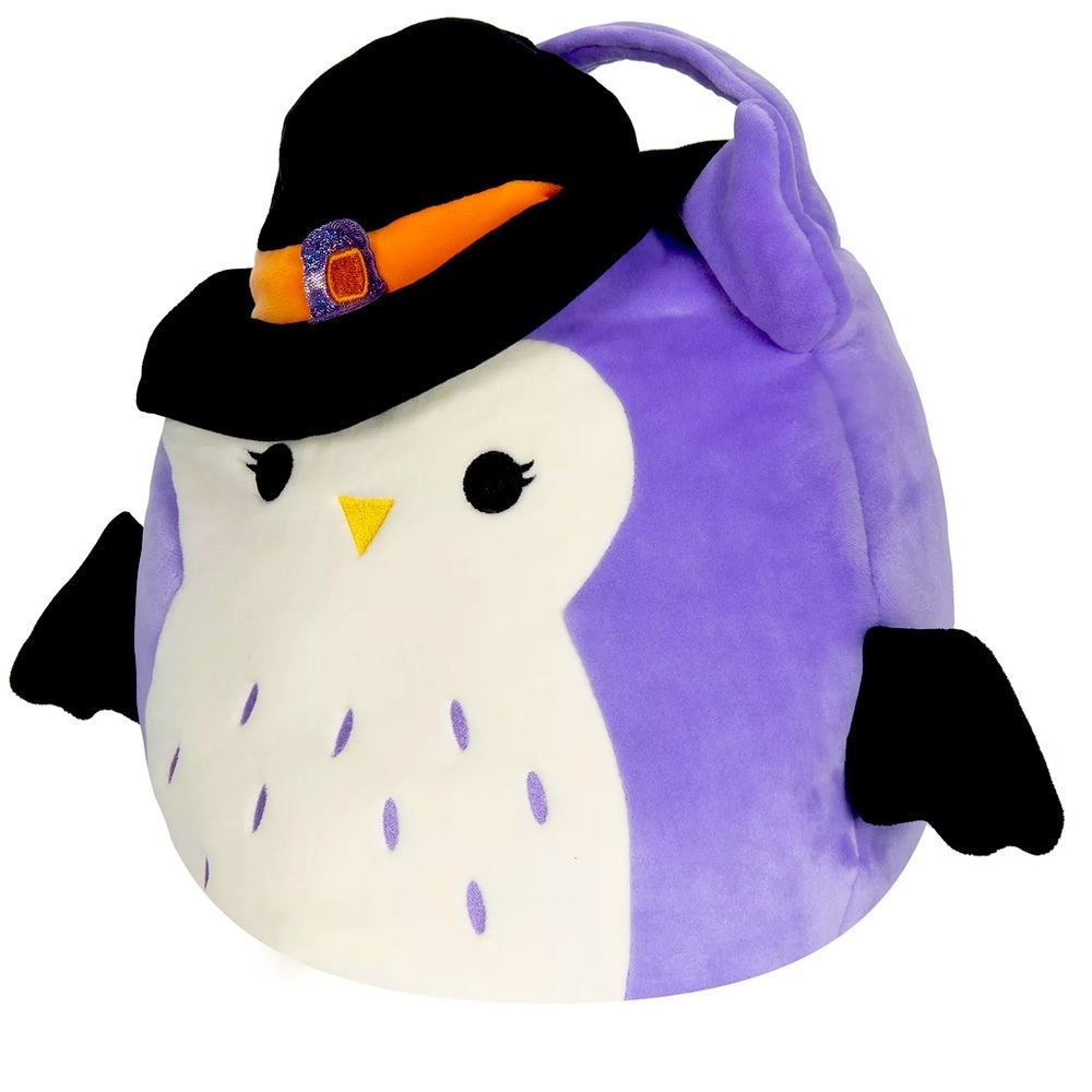 Squishmallows Holly Owl Treat Pail 12” plush basket